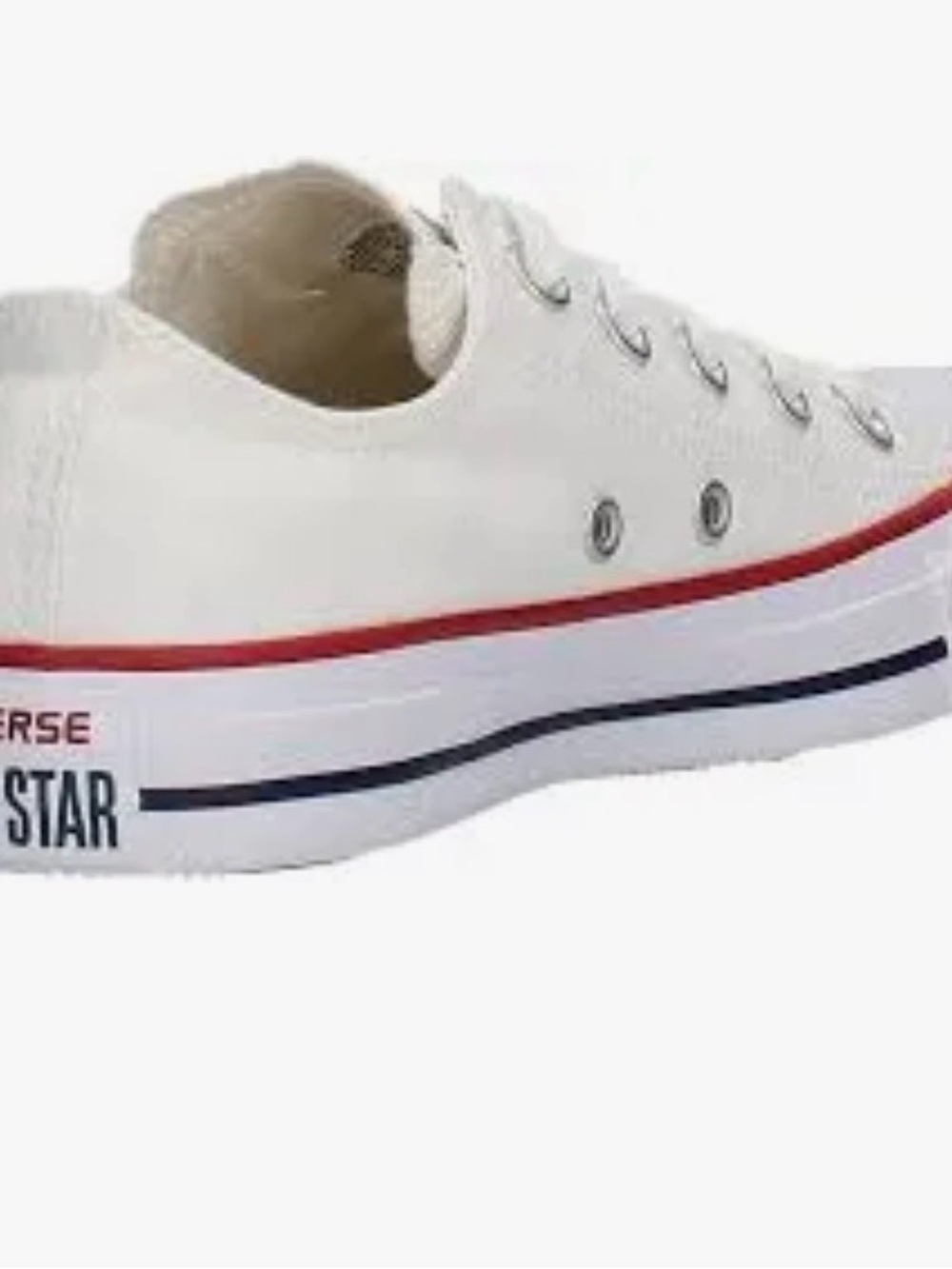 Converse Low Top Canvas Sneaker - White with Red & Navy Accents